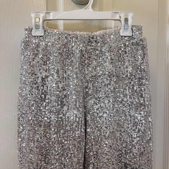 Art Class Silver Sequin Jogger Pants Elastic Waist Girls Size Medium 7-8 - Picture 5 of 12